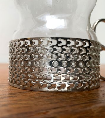 Iittala Tsaikka Irish Coffee Glass Cup with Metal Handle by Timo