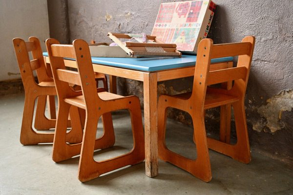 Children's wood 2024 table and chairs