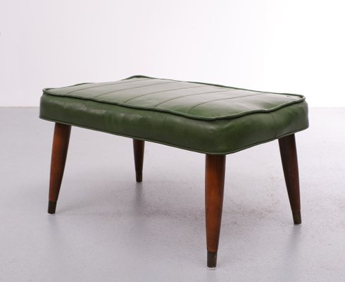 Green Faux Leather Ottoman 1985