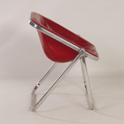Plona Chair in Red Leather by Giancarlo Piretti for Castelli