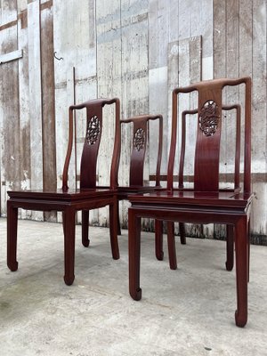 Chinese Ming Style Dining Chairs in Rosewood 1970s Set of 4 for