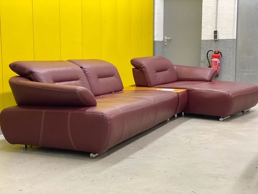 dårligt Fugtighed Danmark Vintage Koinor Avanti Corner Sofa in Red Leather for sale at Pamono