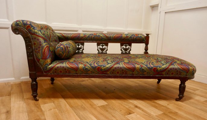 Victorian Art Nouveau Chaise Longue, 1880s