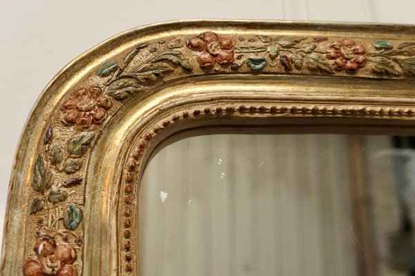 Antique French Painted and Gilt Louis Philippe Style Mirror with