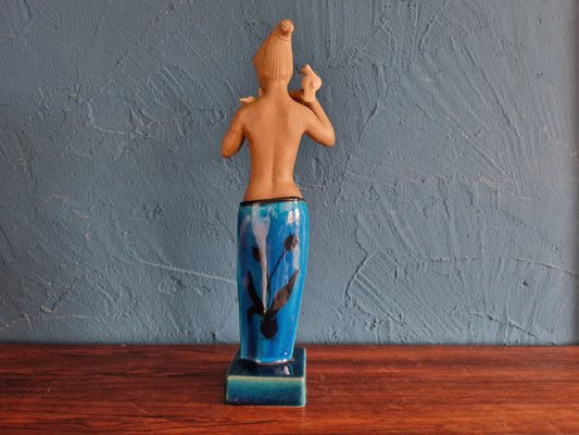 Glazed Stoneware Woman Statue by Johannes Hedegaard for Royal