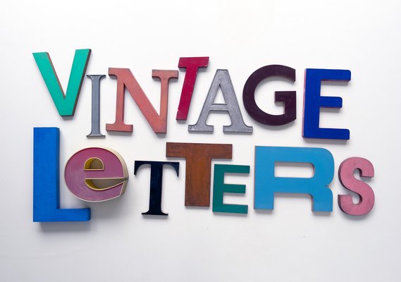 Vintage Original Buchstaben aus Metall bei Pamono kaufen