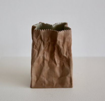 Ceramic Paper Bag Vase by Tapio Wirkkala for Rosenthal, 1977