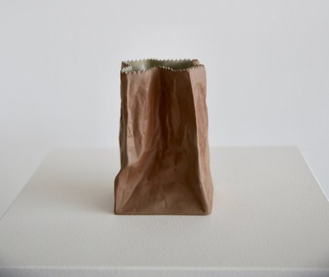 Ceramic Paper Bag Vase by Tapio Wirkkala for Rosenthal, 1977 for