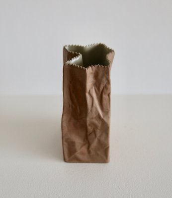 Ceramic Paper Bag Vase by Tapio Wirkkala for Rosenthal, 1977 for