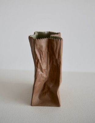 Ceramic Paper Bag Vase by Tapio Wirkkala for Rosenthal, 1977 for