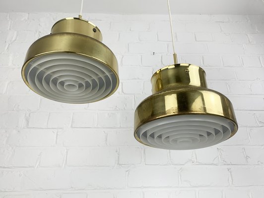 Bumling Pendant Lamps Brass by Anders for Ateljé Lyktan, 1960s, Set of 2 for at Pamono