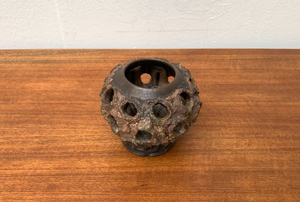 Brutalistischer Dänischer Mid-Century Kerzenhalter aus Keramik von