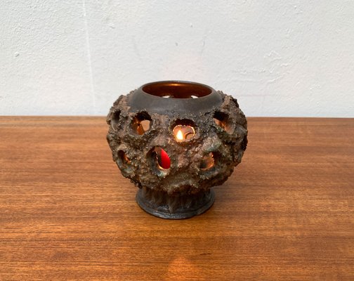 Brutalistischer Dänischer Mid-Century Kerzenhalter aus Keramik von