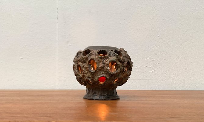 Brutalistischer Dänischer Mid-Century Kerzenhalter aus Keramik von