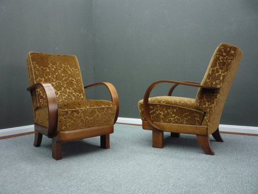 Art Deco Club Chairs 1930s Set of 2