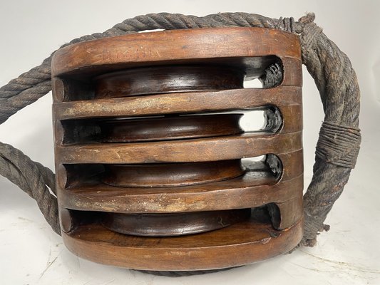 Wooden block best sale and tackle pulley