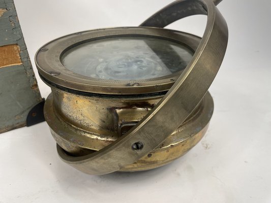 Large Boat Compass in Brass 1984 for sale at Pamono