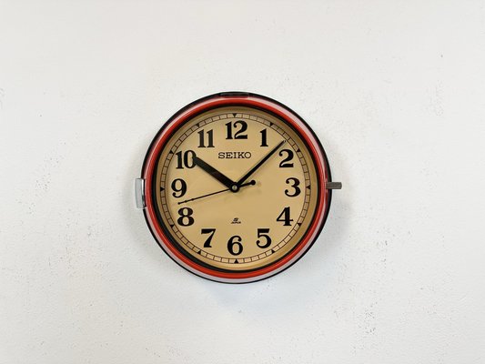 Vintage Red Seiko Maritime Wall Clock, 1997 for sale at Pamono