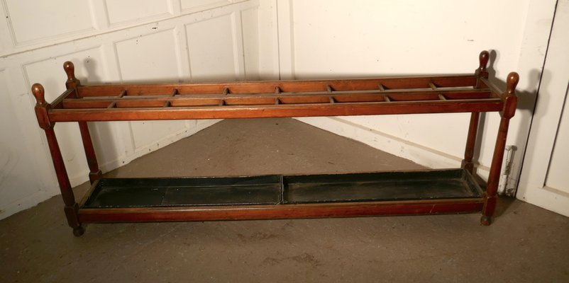 Portaombrelli in ferro e legno, anni '50 in vendita su Pamono