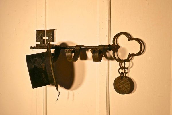 French Blacksmith Hat and Coat Rack in the Form of a Giant Key