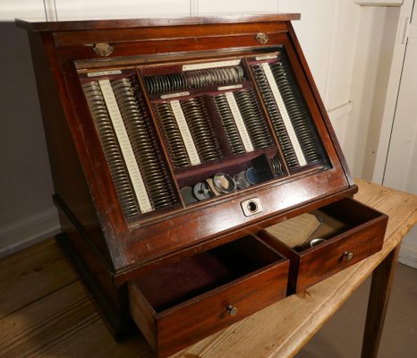 19th Century Optician Test Glasses Lens Kit in Cabinet, 1890s for