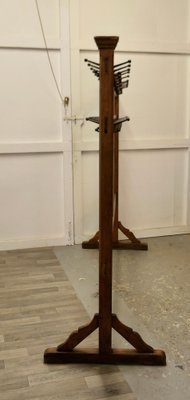 Large Arts Crafts Double Sided Golden Pine Clothes Rail 1880s