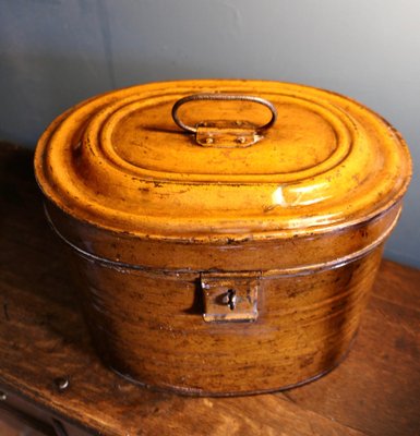 Antique English Leather Hat Box for sale at Pamono