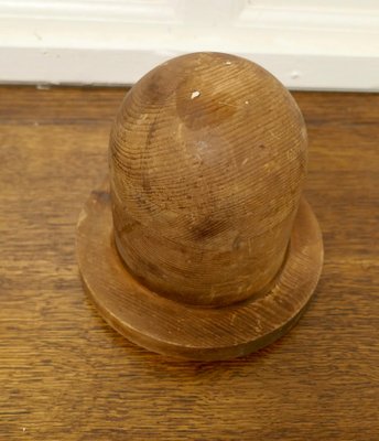 Vintage Belgian Pine Childs Hat Block, Milliners Form, 1890s