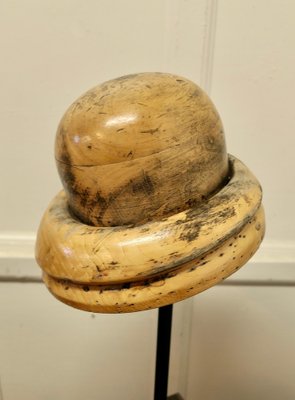 French Fruit Wood Hat Block Milliners Form, 1890s for sale at Pamono