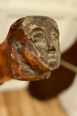 Antique Yacht Rudder and Carved Tiller, 1880, Set of 2 for