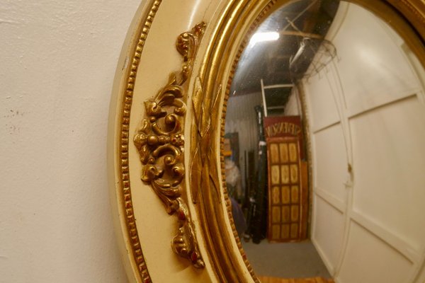 Espejo de pared decorativo grande dorado, 1920 en venta en Pamono