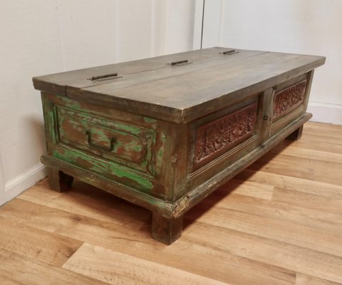 Folk Art Storage Chest Coffee Table 1890s for sale at Pamono