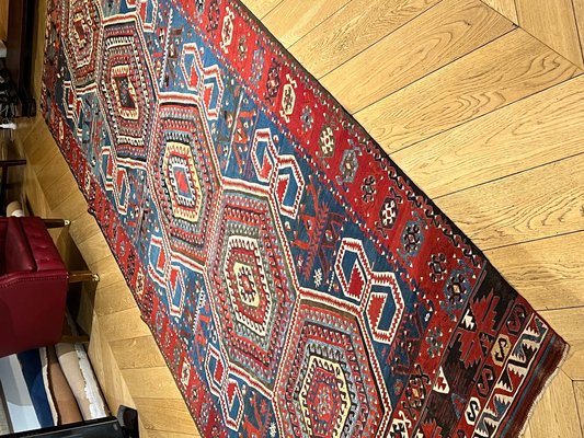 Turkish Kilim Konia Rug Decorated with Rams Horn, 1880s for sale