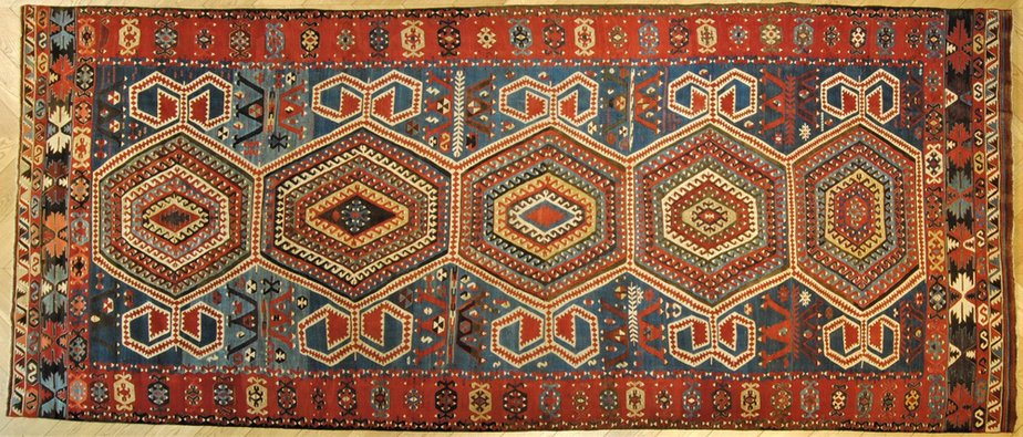 Turkish Kilim Konia Rug Decorated with Rams Horn, 1880s for sale