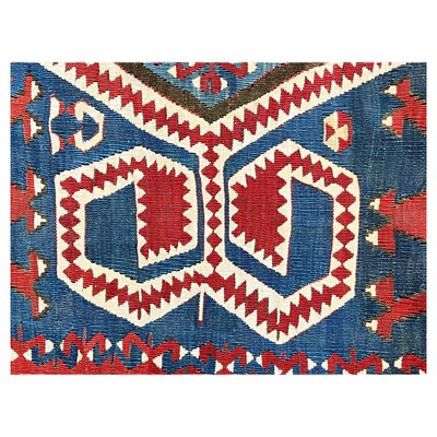 Turkish Kilim Konia Rug Decorated with Rams Horn, 1880s for sale
