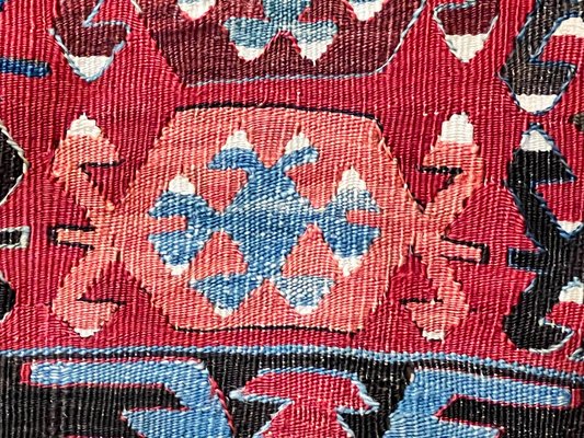 Turkish Kilim Konia Rug Decorated with Rams Horn, 1880s for sale