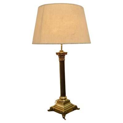 Brass column on sale table lamp
