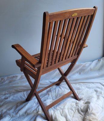 Vintage teak folding on sale chairs