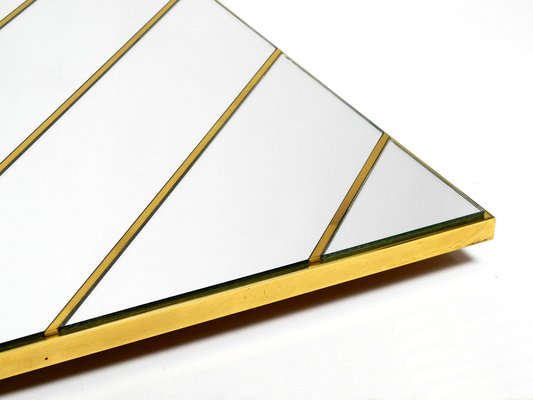 Large Brass Wall Mirror with Diagonal Mirror Strips, 1970s for sale at  Pamono
