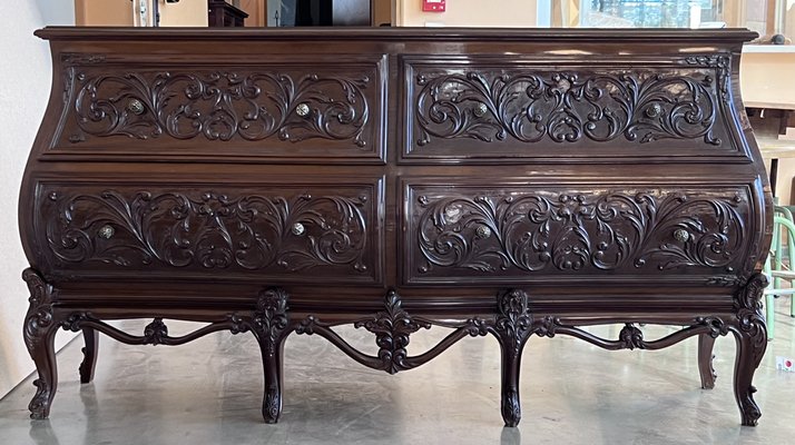 19th Century Provincial Louis XV French Carved Walnut Dresser