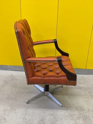Orange leather desk chair sales