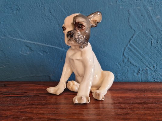 Französische Bulldogge Welpen Figur aus Nymphenburg