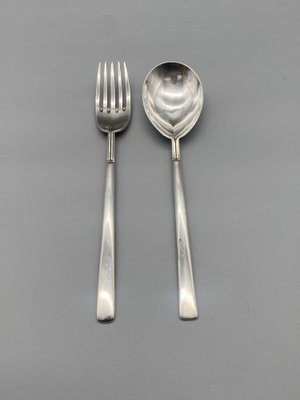 925 Silver Fork and Spoon by Carlo Scarpa for Cleto Munari, 1977