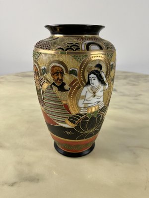 Vase Ou Plat En Porcelaine De Satsuma Japonais Ancien - Motif Geisha
