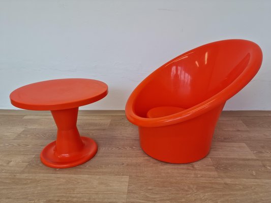 repræsentant Indeholde . Skopa Lounge Chair & Table by Ole Gjerløv Knudsen & Torben Lind for Ikea,  1976, Set of 2 for sale at Pamono