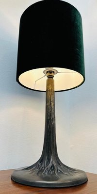 Lampe de table vintage en métal beige, 1960