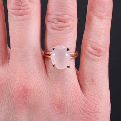 Rose Quartz Engagement Ring, Love Gemstone Ring - Shraddha Shree Gems