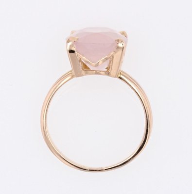 Anello quarzo rosa outlet e diamanti