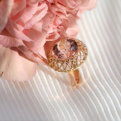 Pink Tourmaline Ring, Rose Gold Tourmaline Ring With Diamonds, Asymmetrical  Cluster Ring, Pink Engagement Ring -  Sweden