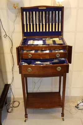 Cutlery Cabinet on Stand by Walker and Hall Sheffield 1910s